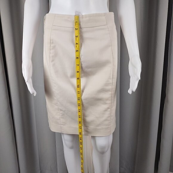 H&M Women's Light Beige, Tan, Cotton Blend Pencil Skirt With Pockets Size 8 - Picture 5 of 10